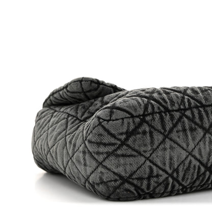 Chanel Denim Quilted Denimpression Flap Grey Black 9 of 11