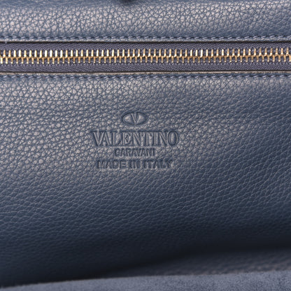 Valentino Garavani Pebbled Calfskin Medium Rockstud Tote Peacock 6 of 9