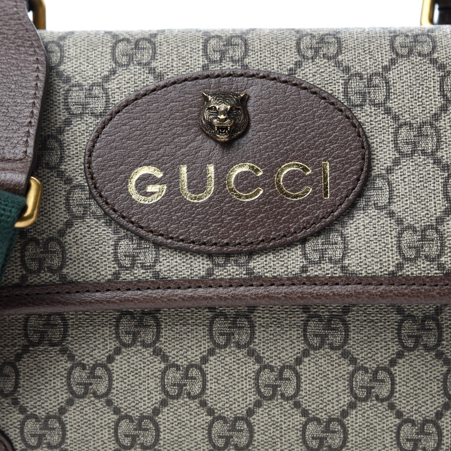 Gucci GG Supreme Monogram Web Small Neo Vintage Double Flap Messenger Bag Beige New Acero 12 of 12