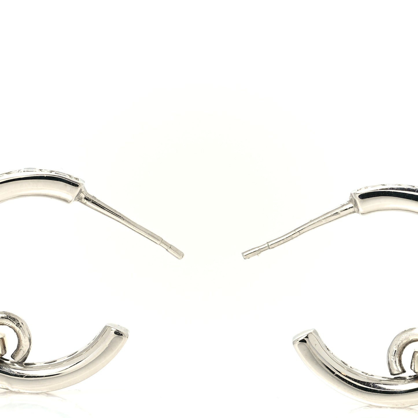 Crystal CC Tag Drop Earrings Gold