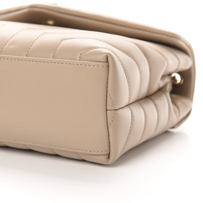 Saint Laurent Calfskin Y Quilted Monogram Small Loulou Chain Satchel Dark Beige 10 of 10