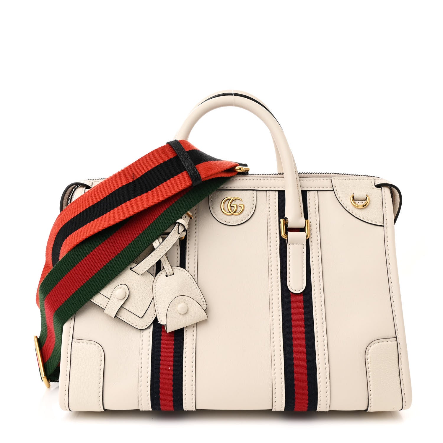 Gucci Koi Calfskin Medium Bauletto Duffle Top Handle Bag White 1 of 10