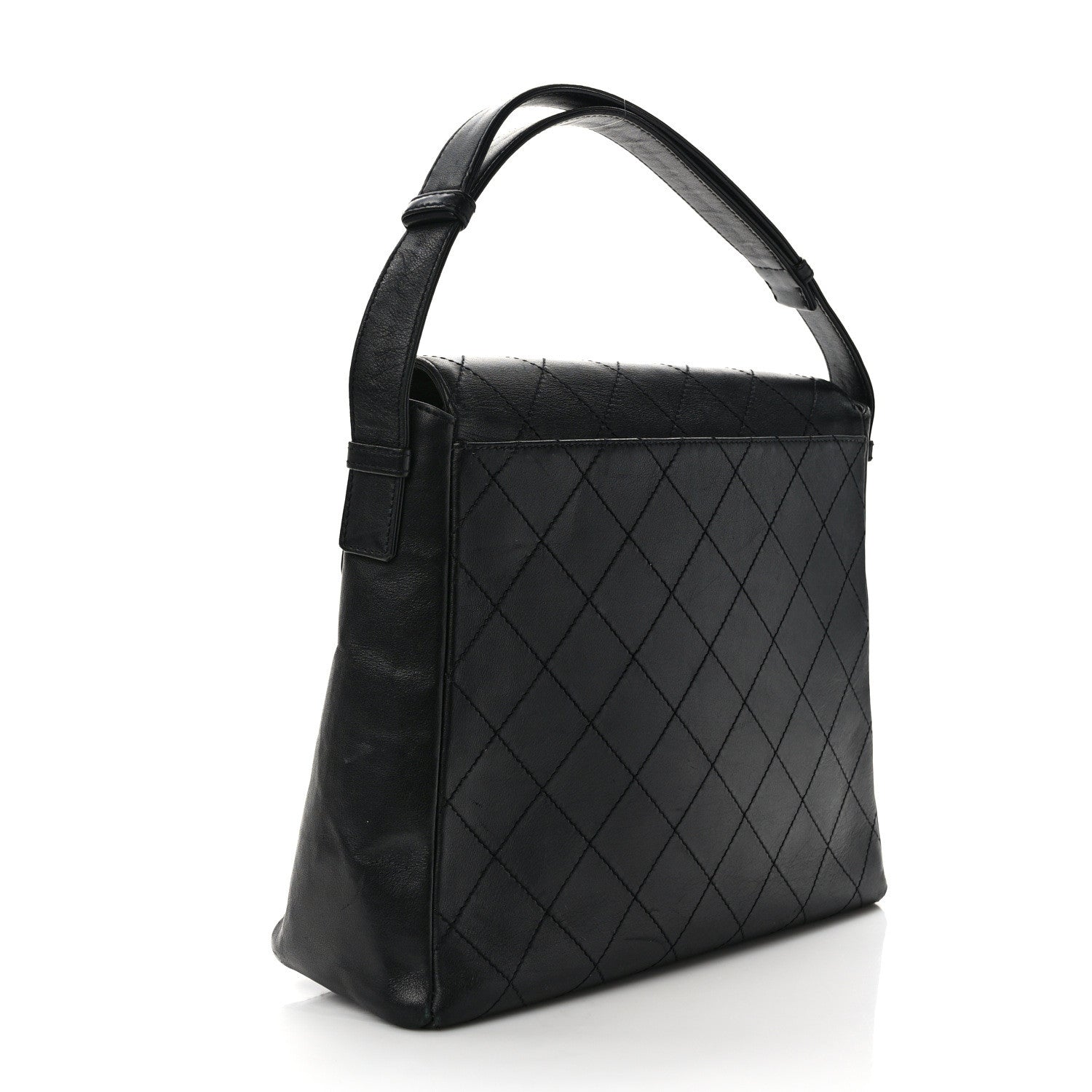 Chanel Lambskin Quilted CC Flap Shoulder Bag So Black 3 of 12