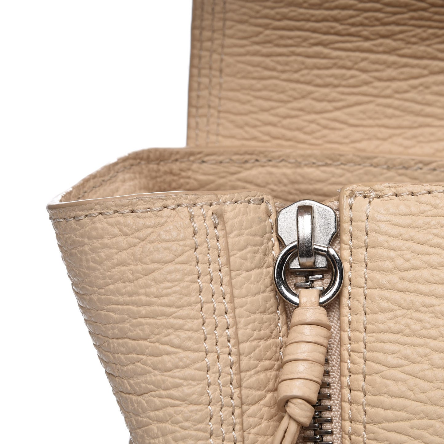 3.1 Textured Calfskin Medium Pashli Satchel White Peach