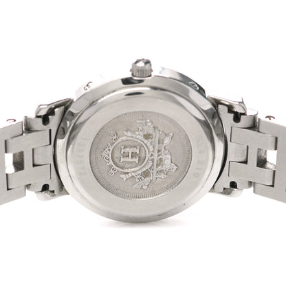Hermes Stainless Steel 24mm Clipper Quartz Watch Black 7 of 9