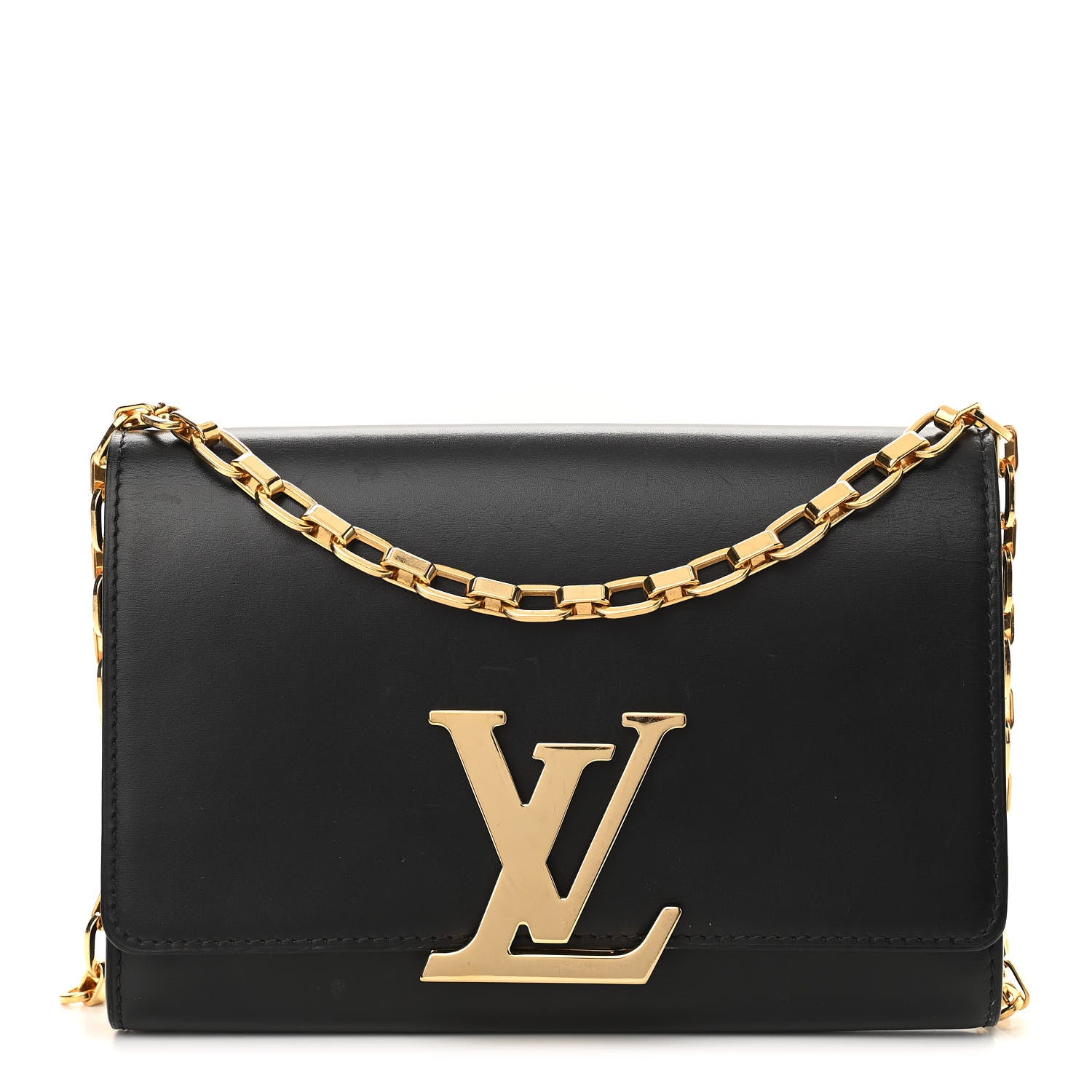 Louis Vuitton Calfskin Chain Louise MM Black 1 of 13