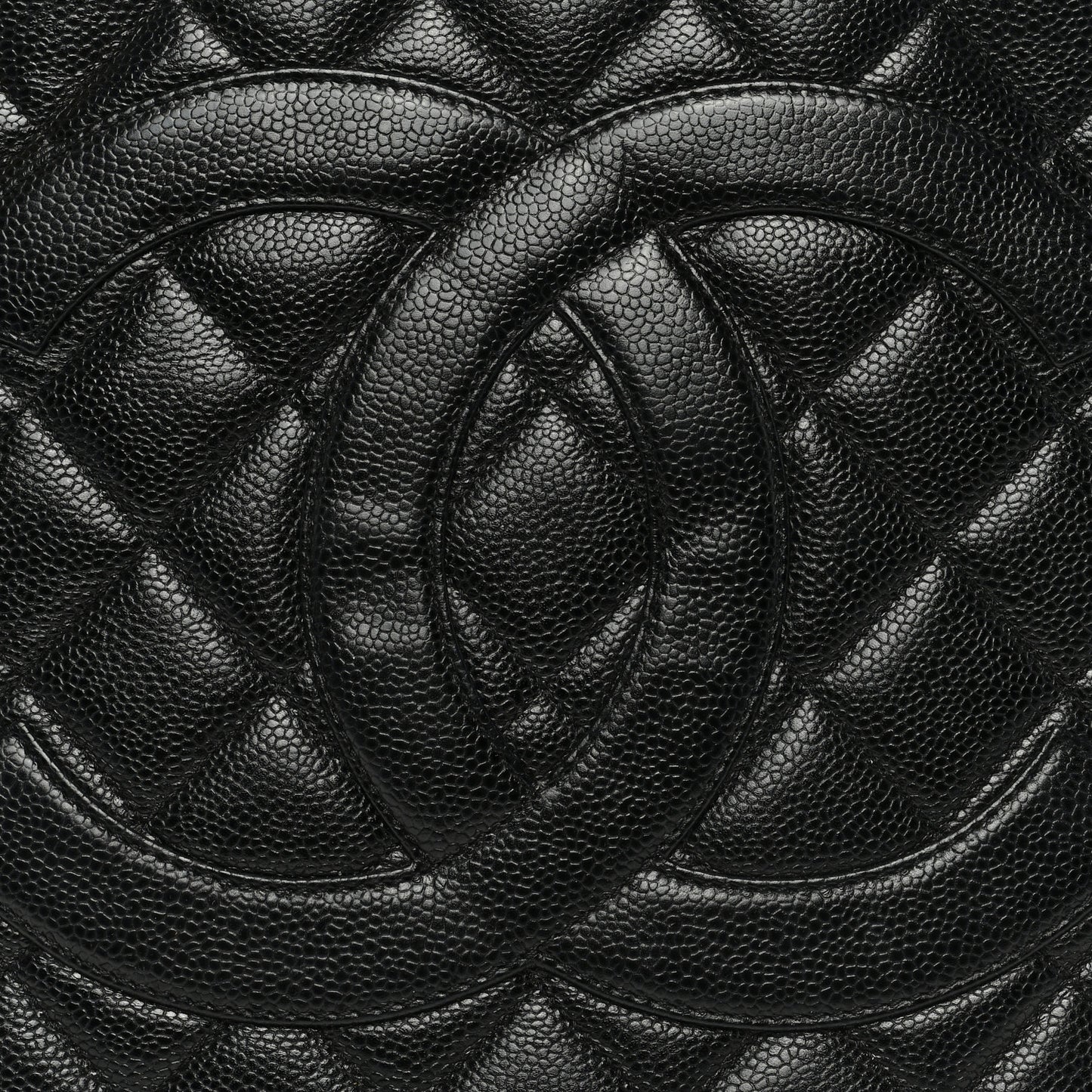 Caviar Quilted Medallion Tote Black