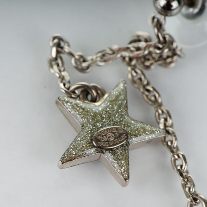 Chanel Crystal CC Star Dangle Earrings Silver 5 of 5