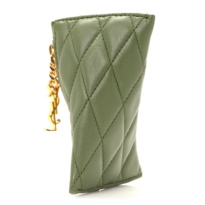 Saint Laurent Quilted Lambskin Berlingo Bag Charm Pistache 3 of 8