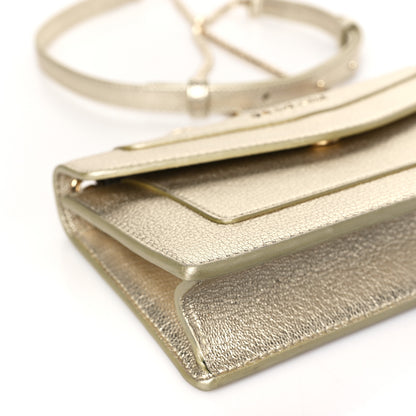 Bulgari Metallic Calfskin Snake Strap Crossbody Flap Clutch Gold 7 of 9
