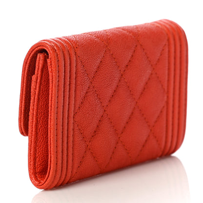 Chanel Caviar Quilted Boy Flap Card Holder Orange 3 of 11