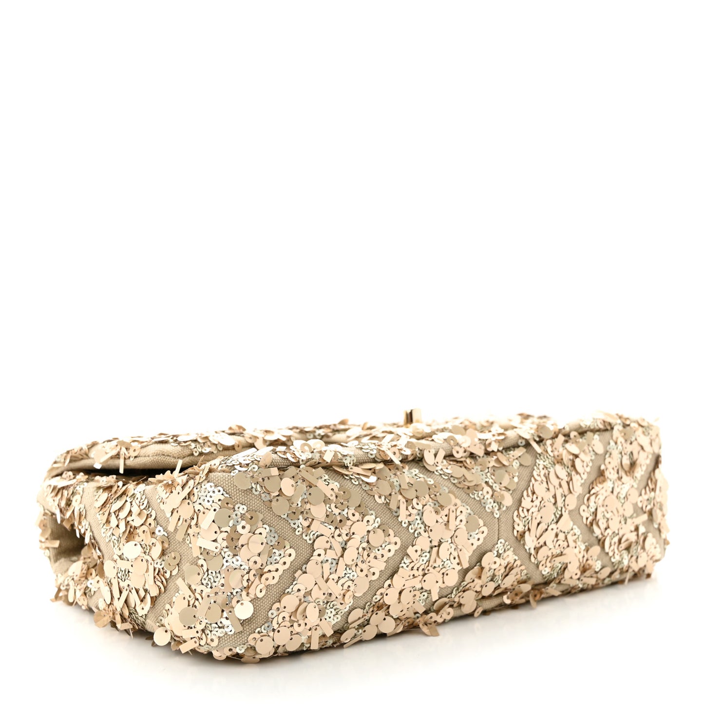 Sequins Chevron Medium Flap Gold