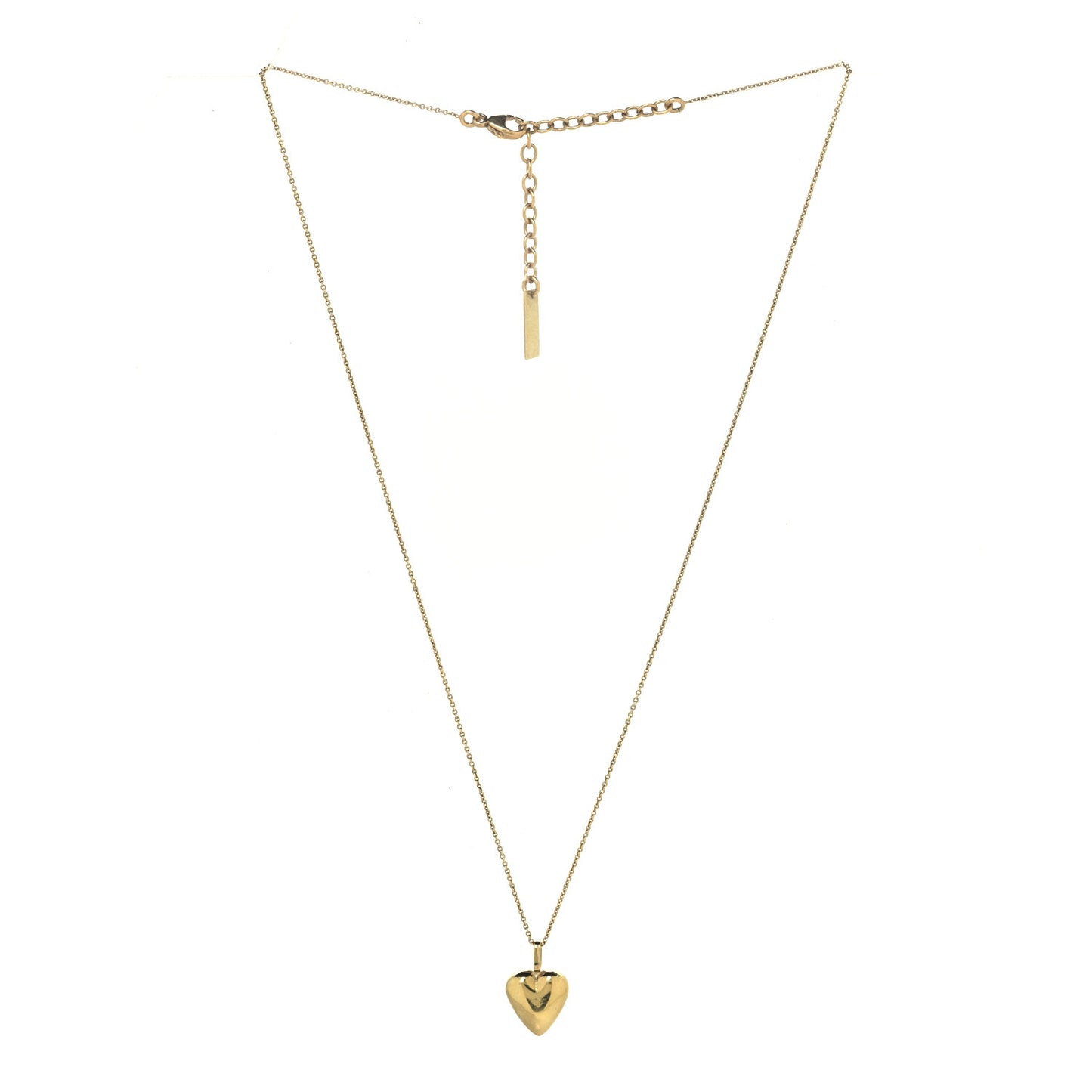 Metal Heart Pendant Necklace Gold