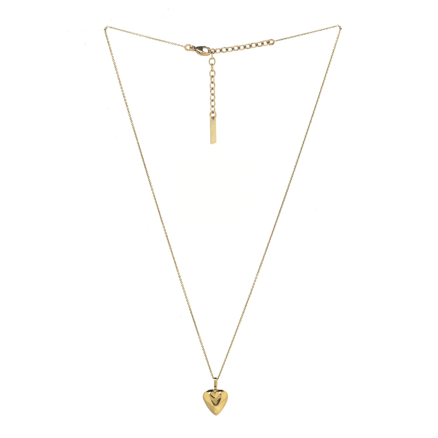 Saint Laurent Metal Heart Pendant Necklace Gold 3 of 5