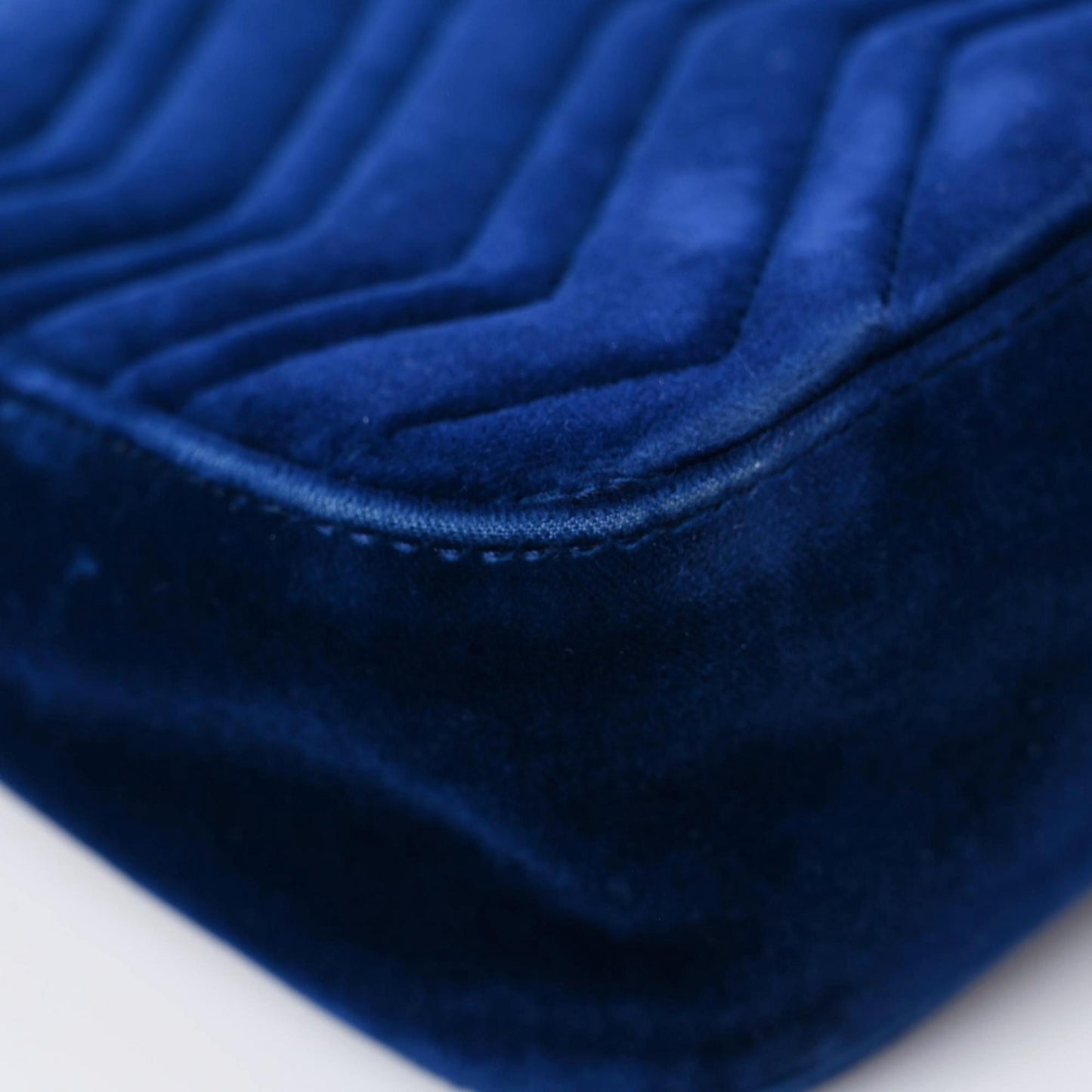 Velvet Matelasse Medium GG Marmont Shoulder Bag Cobalt Blue