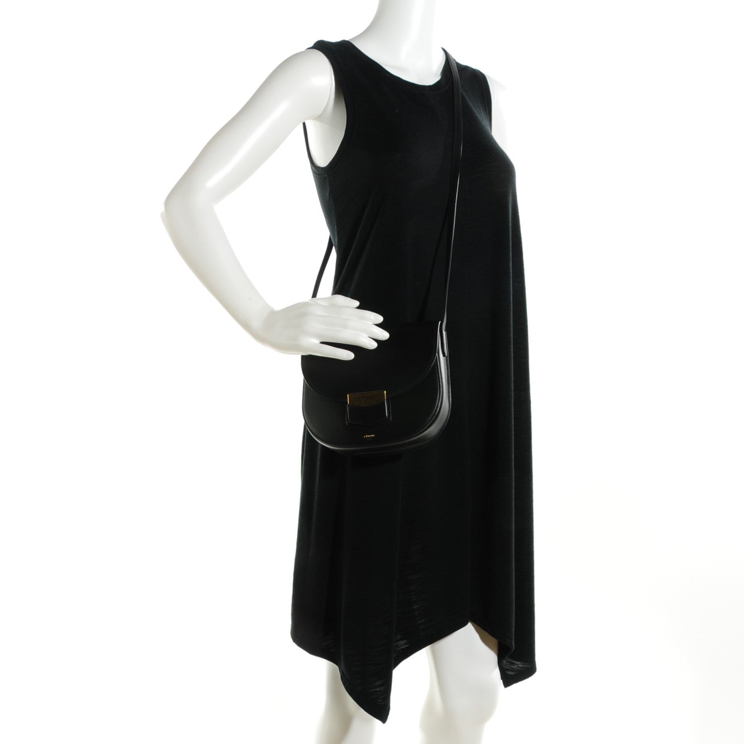 Celine Palmelato Calfskin Small Trotteur Black 2 of 8