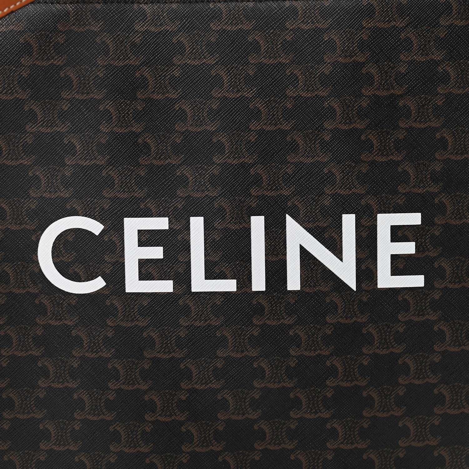 Celine Triomphe Canvas Calfskin Small Vertical Cabas Tan 6 of 10
