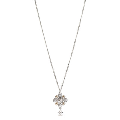 Chanel Crystal CC Drop Pendant Necklace Gold 1 of 5