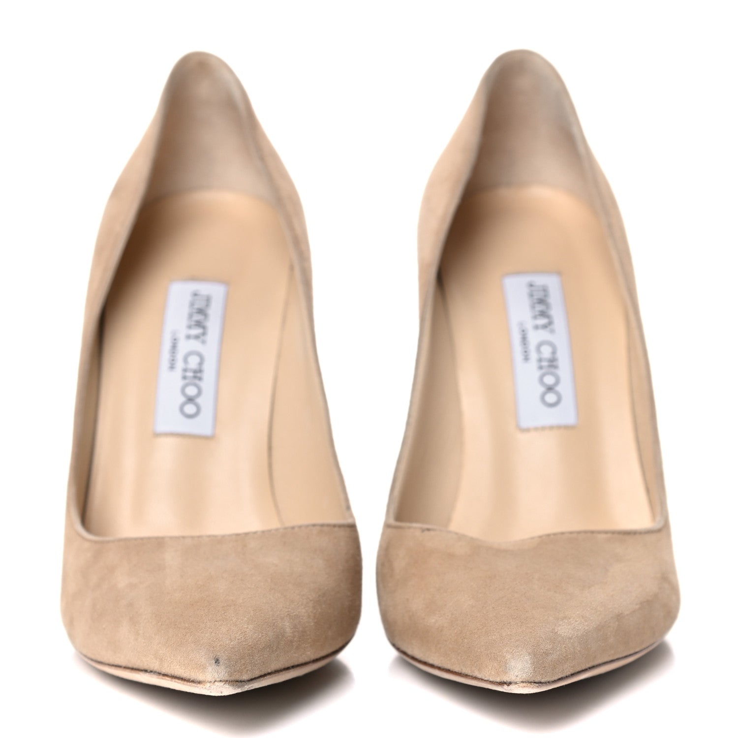 Jimmy Choo Suede Abel Pumps 38.5 Nude 2 of 14