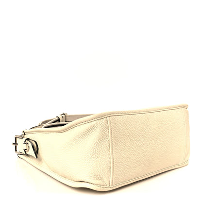 Prada Vitello Daino Soft Hobo Messenger Bag White 4 of 11