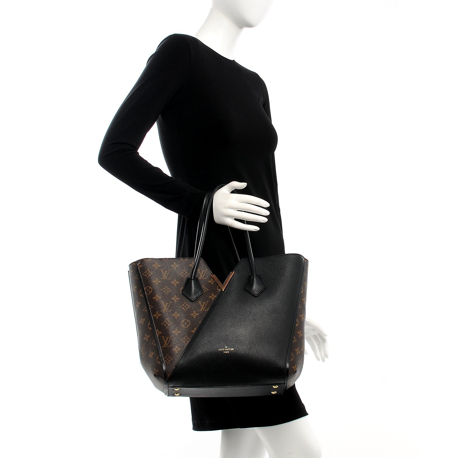 Louis Vuitton Calfskin Monogram Kimono Tote Black 2 of 7