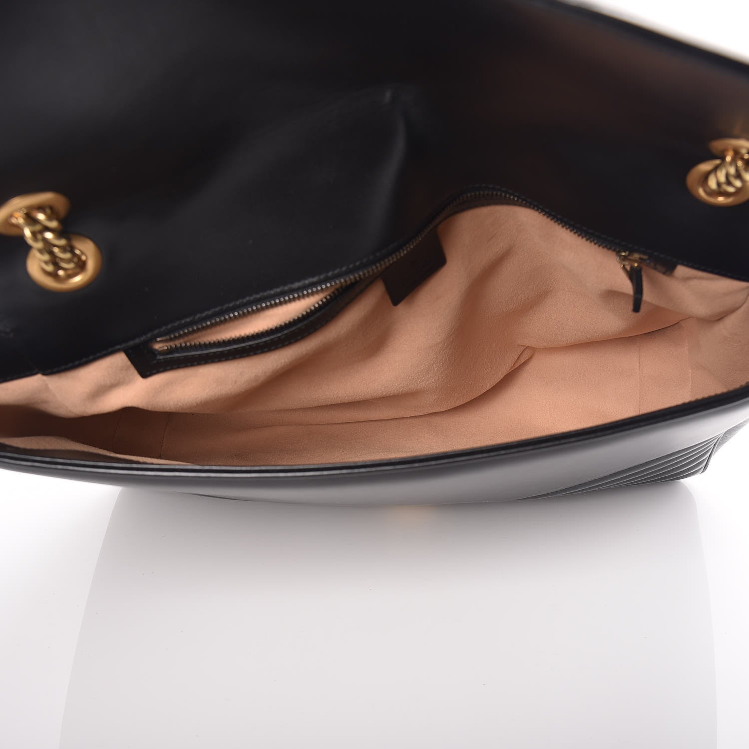 Gucci Calfskin Matelasse Large GG Marmont Shoulder Bag Black 8 of 11