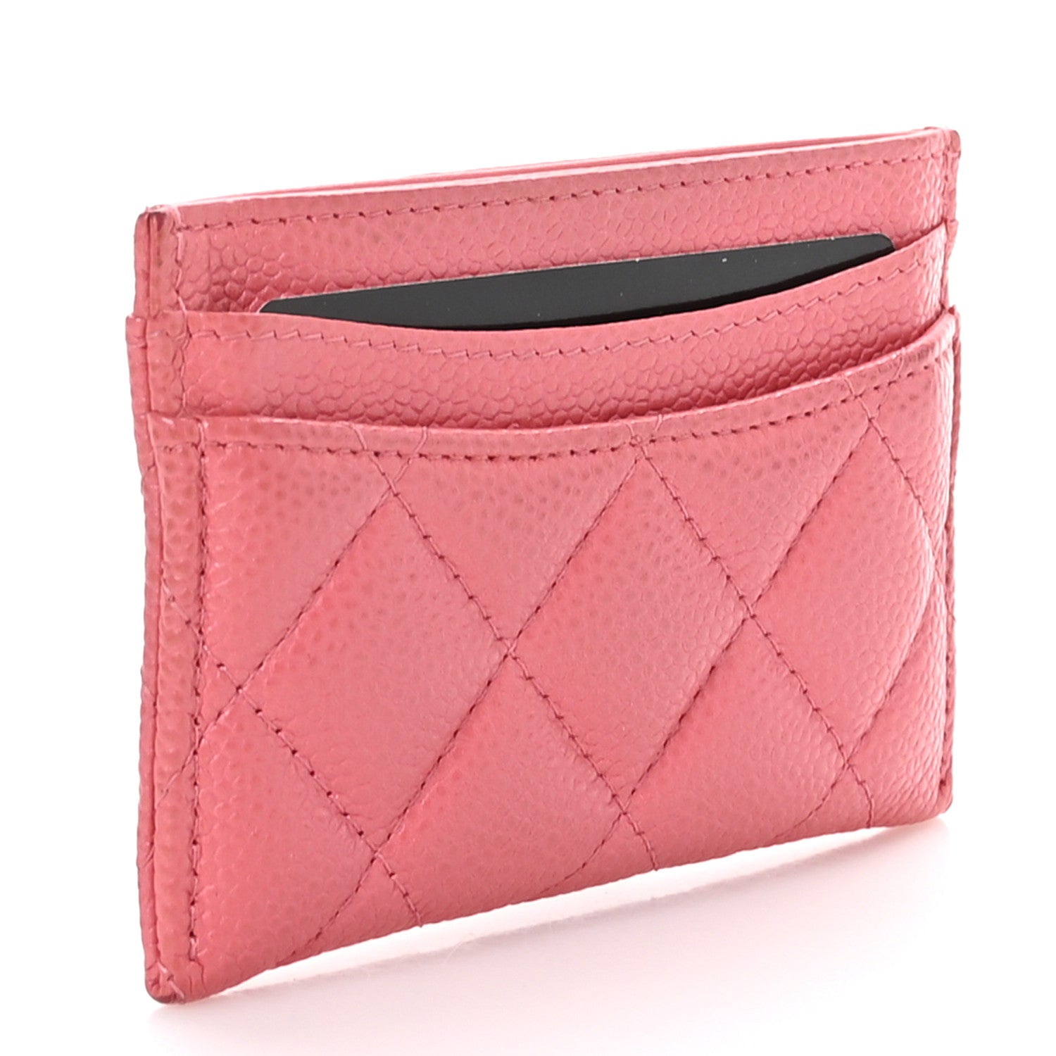 Chanel Caviar Quilted Card Holder Pink 3 of 9