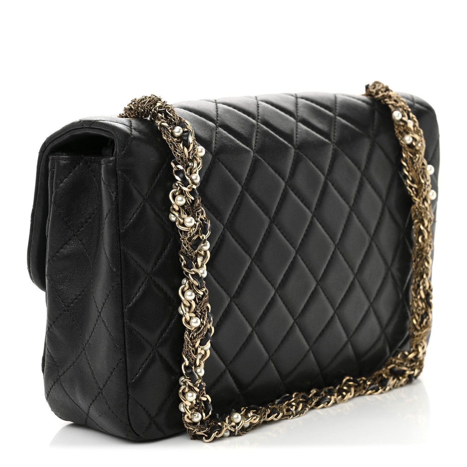 Chanel Lambskin Quilted Medium Westminster Pearl Flap Black 3 of 10