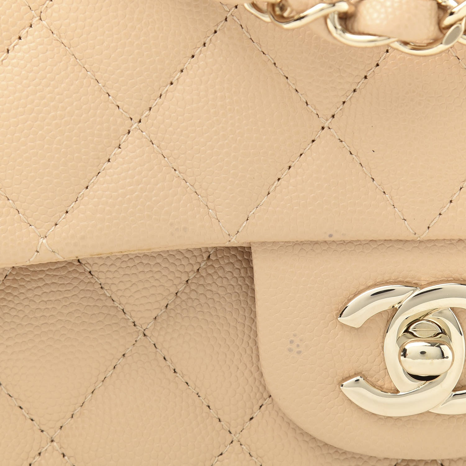 Chanel Caviar Quilted Medium Double Flap Beige Clair 10 of 13