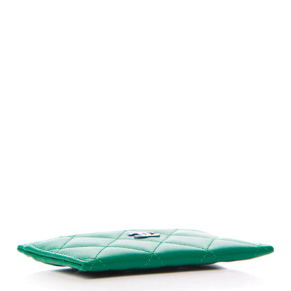 Chanel Lambskin Quilted Card Holder Green 4 of 9
