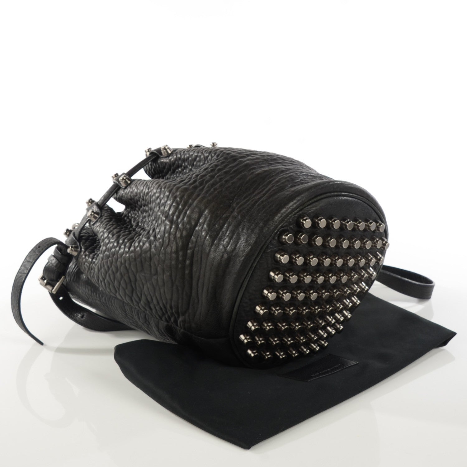 Alexander Wang Pebbled Lambskin Diego Bucket Bag Black Nickel Hardware 4 of 7