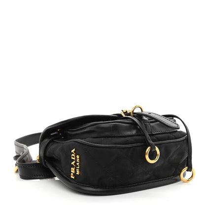 Prada Nylon Embroided Corsaire Belt Bag Black 3 of 9