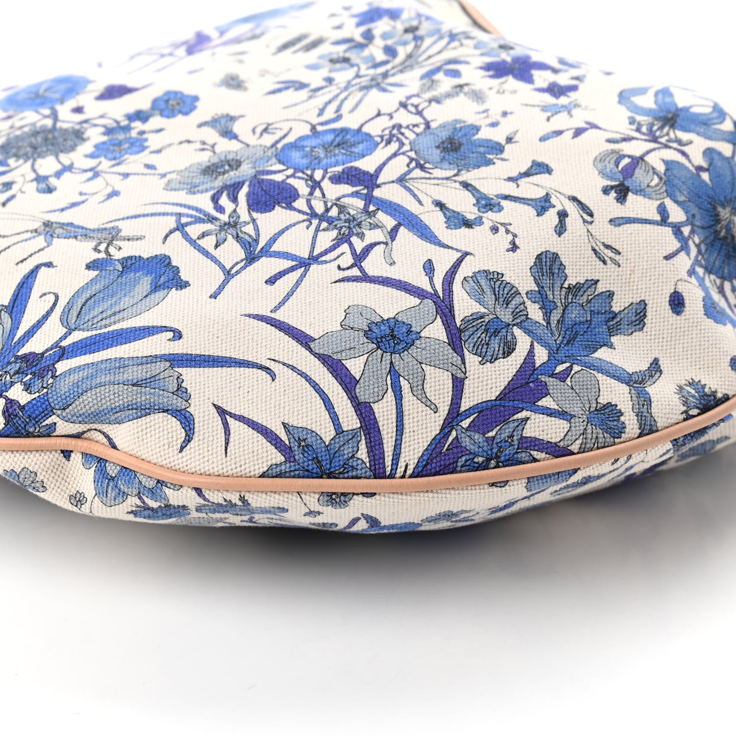 Gucci Canvas Flora Floral Large Wave Hobo Blue 7 of 10