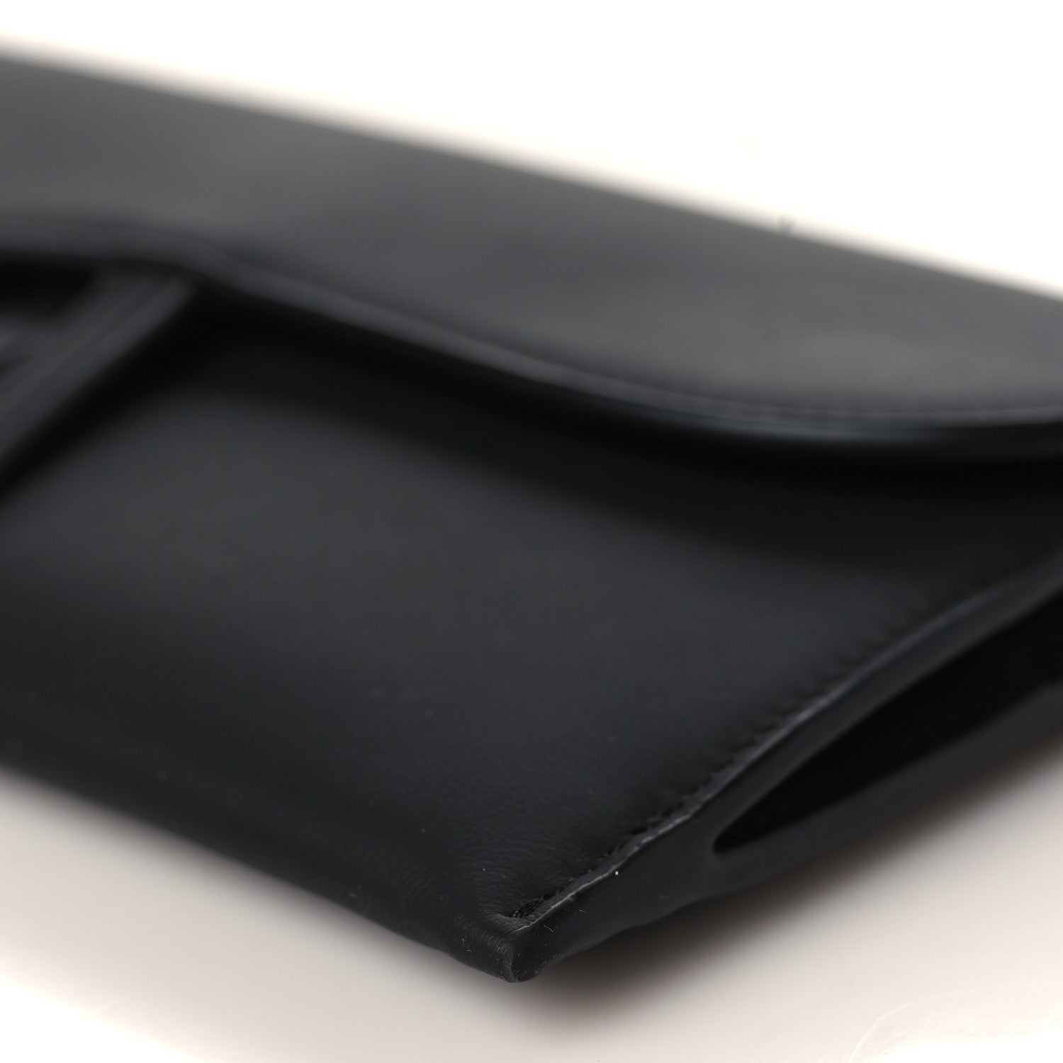 Christian Dior Ultra Matte Calfskin Saddle Chain Wallet Pouch Black 9 of 9