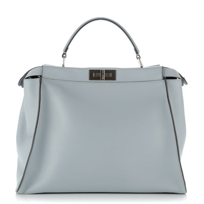Fendi Vitello Dolce Large Peekaboo Iconic Satchel Polvere Graphite 1 of 7