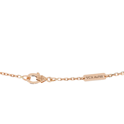 Van Cleef & Arpels 18K Rose Gold Diamond Pink Sapphire Small Frivole Pendant Necklace 4 of 5