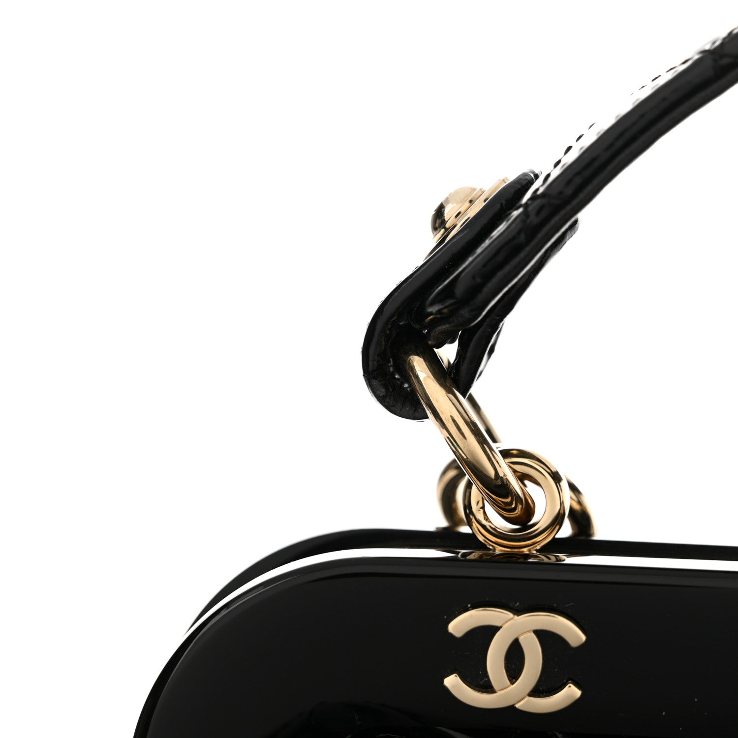 Chanel Glazed Calfskin Quilted Mademoiselle Large Frame Bag Black 14 of 14