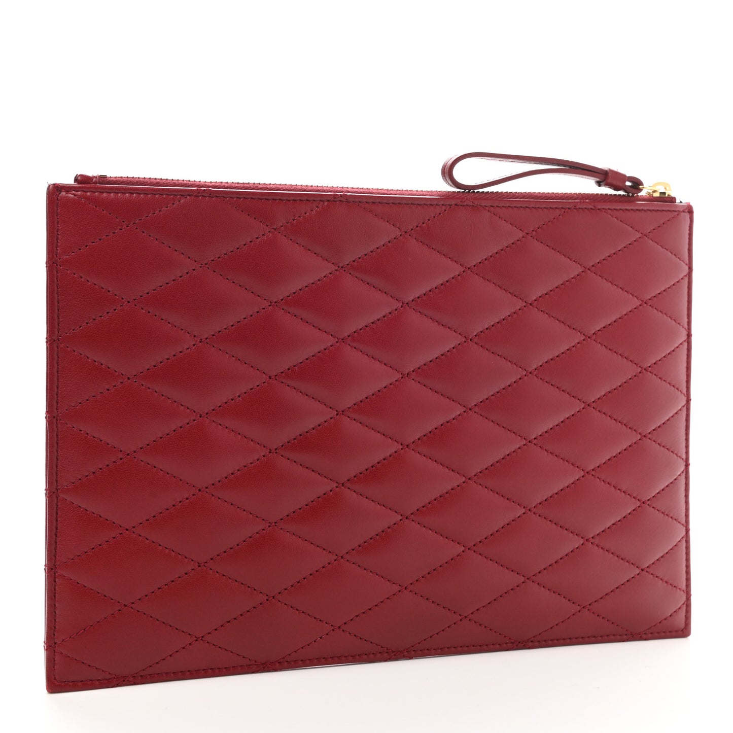 Lambskin Monogram Sade Zip Pouch Rouge Opyum