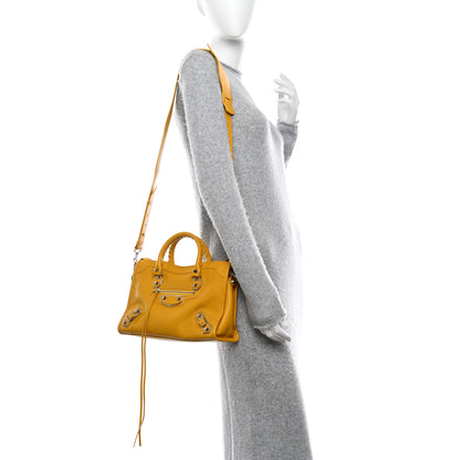 Balenciaga Chevre Silver Metallic Edge Hardware S City Jaune Epi 2 of 9
