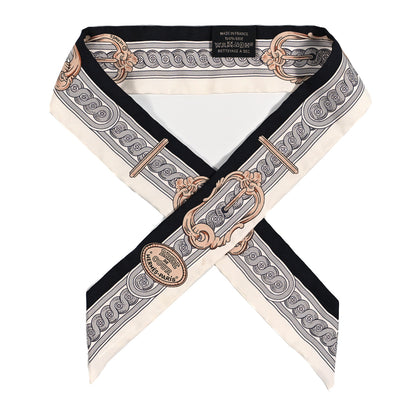 Hermes Silk Bride De Cour Twilly Black White Or Rose 1 of 3