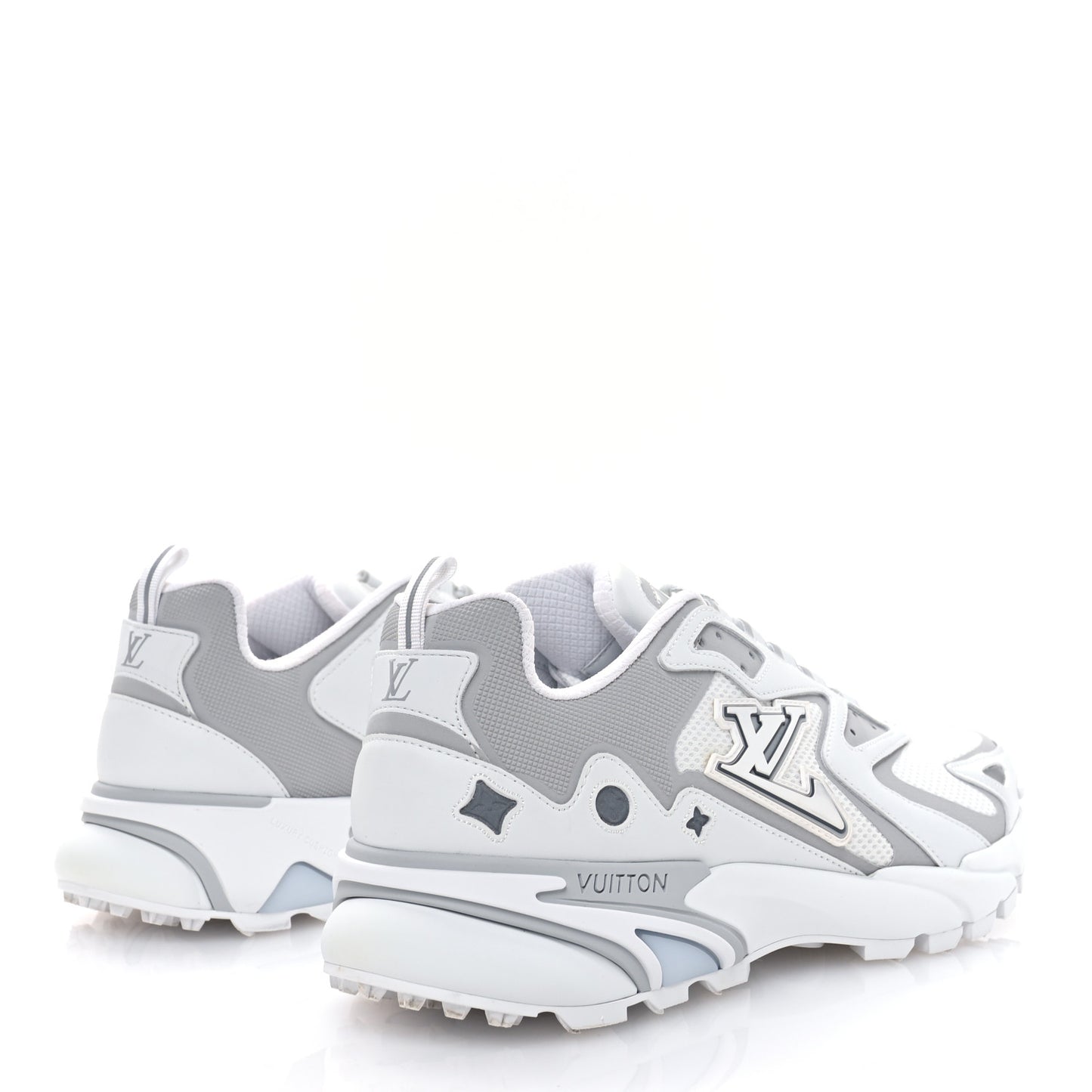 Calfskin Mesh Mens LV Runner Tatic Sneakers 9 White