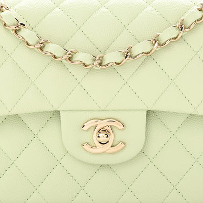 Chanel Caviar Quilted Small Double Flap Light Green 8 of 11
