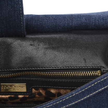 Dolce & Gabbana Denim Large Miss Sicily Satchel Blue 9 of 10