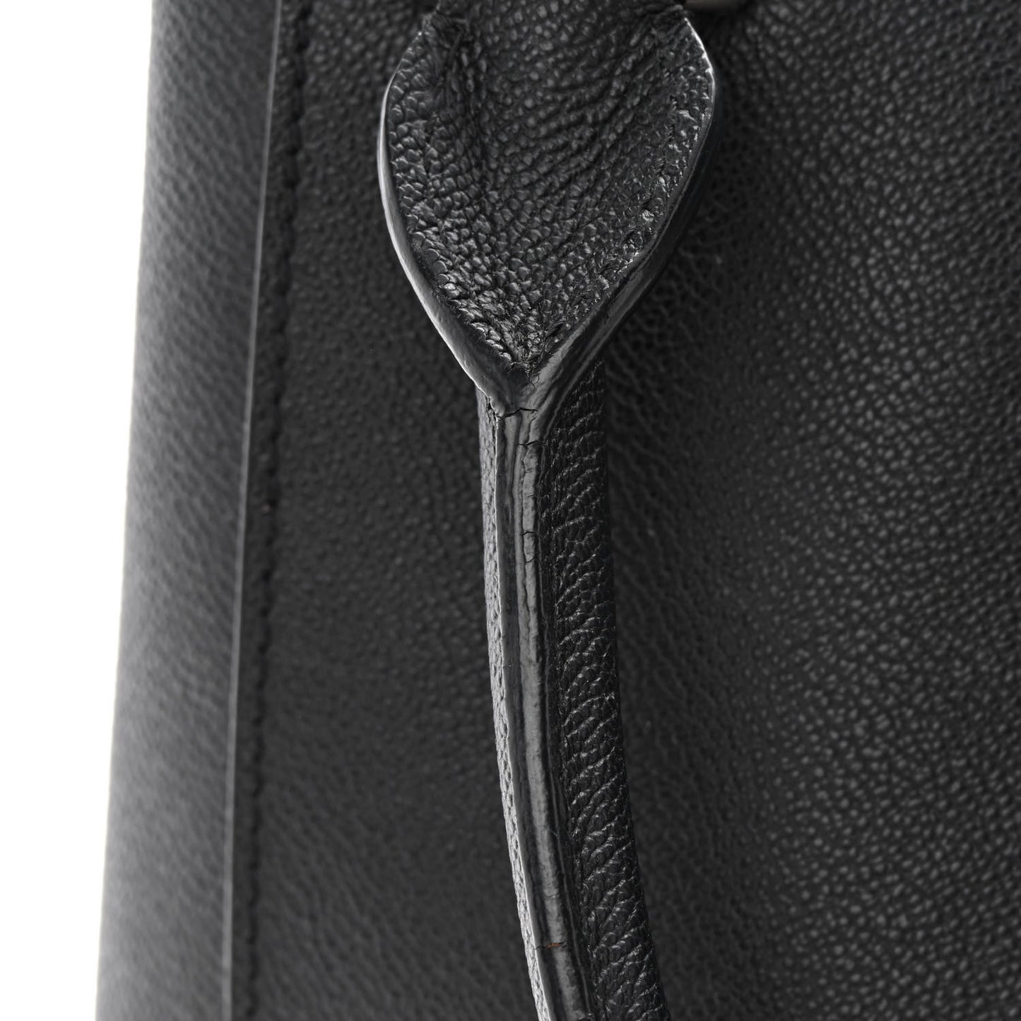 Soft Grain Calfskin Medium Buckle Tote Black
