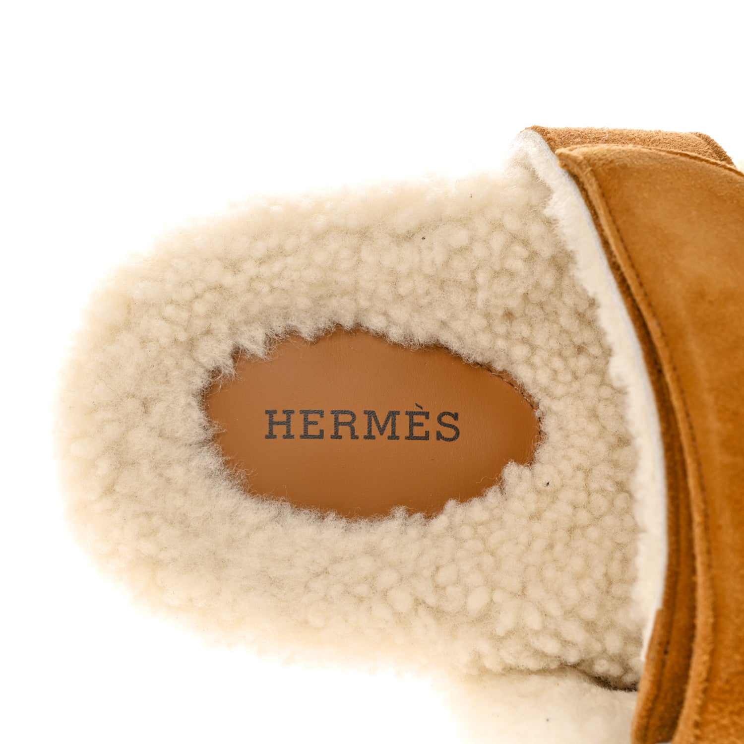 Hermes Suede Goatskin Woolskin Womens Chypre Sandals 36.5 Naturel Ecru 6 of 8