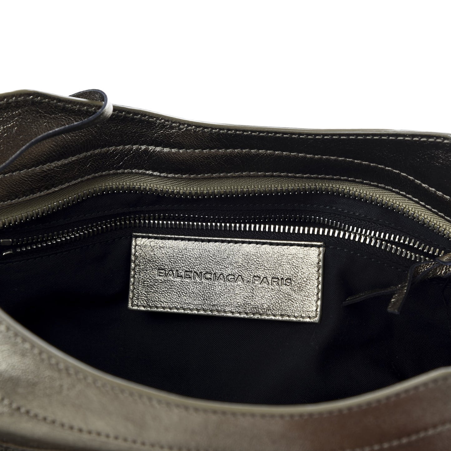 Metallic Agneau Classic Silver Hardware City Pewter