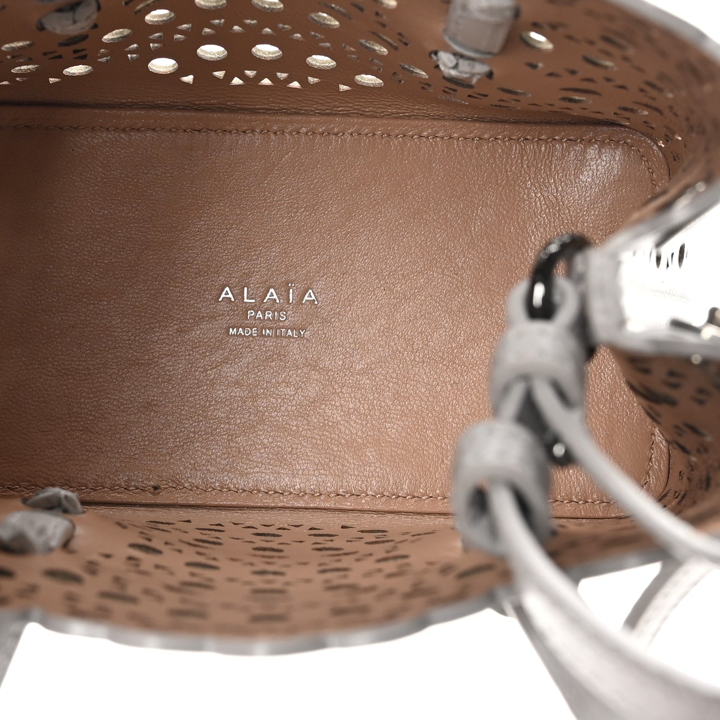 Calfskin Vienne Wave Mina 16 Bag Gris Perle