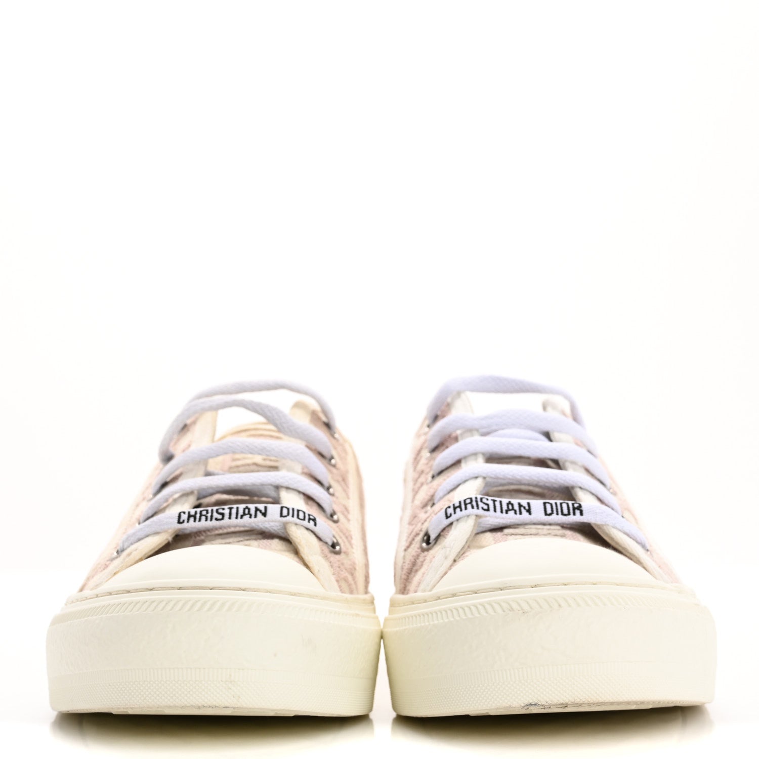 Christian Dior Canvas Oblique Walk'N'Dior  Low Top Sneakers 38.5 Powder Nude 3 of 11