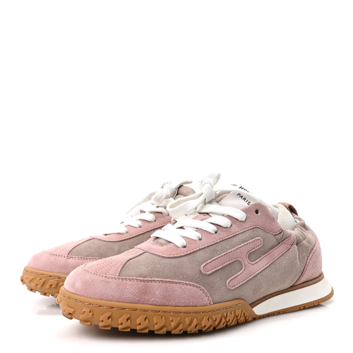 Hermes Suede Goatskin Jet Sneakers 37.5 Rose Cancan Rose Aquarelle 4 of 10