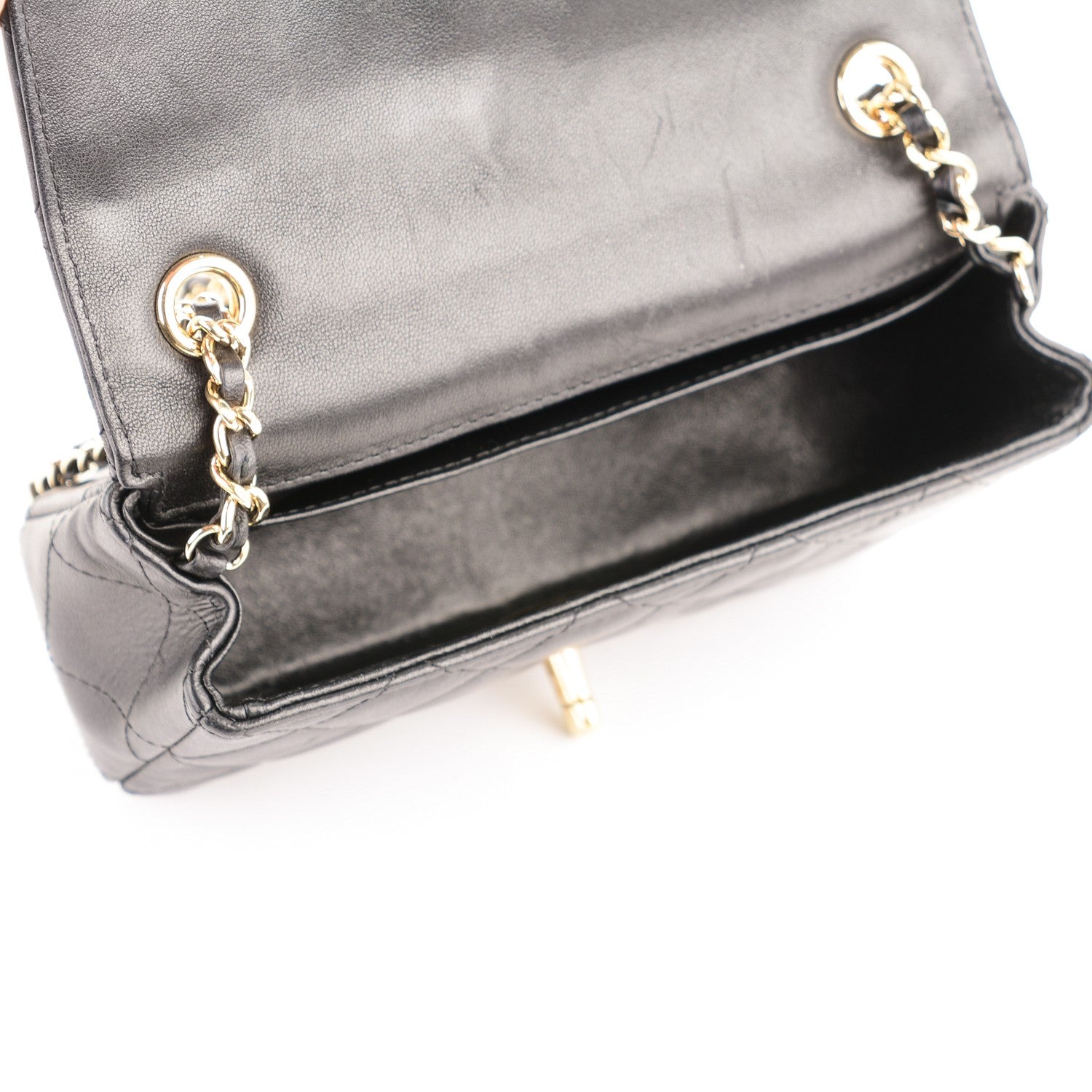 Chanel Lambskin Quilted Extra Mini V For Victory Flap Black 5 of 8